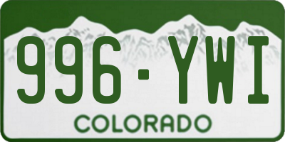 CO license plate 996YWI