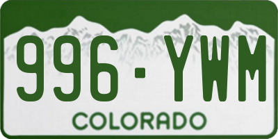 CO license plate 996YWM