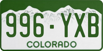 CO license plate 996YXB