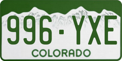 CO license plate 996YXE