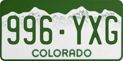 CO license plate 996YXG