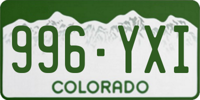 CO license plate 996YXI