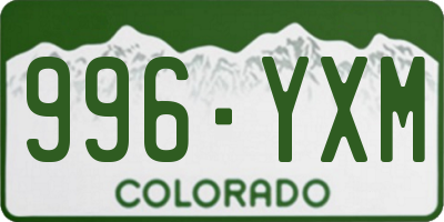 CO license plate 996YXM