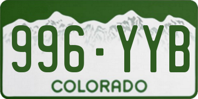 CO license plate 996YYB