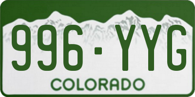 CO license plate 996YYG