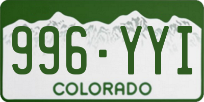 CO license plate 996YYI