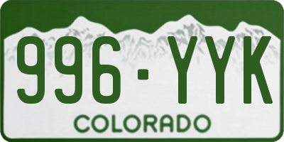 CO license plate 996YYK