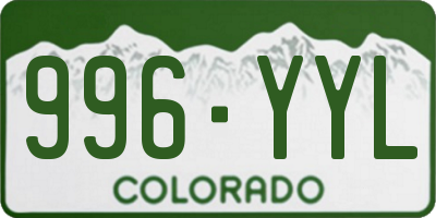 CO license plate 996YYL