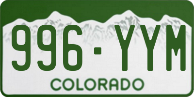 CO license plate 996YYM