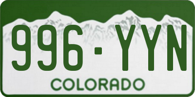 CO license plate 996YYN