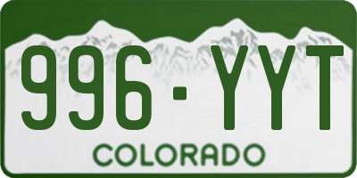 CO license plate 996YYT