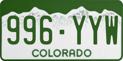 CO license plate 996YYW