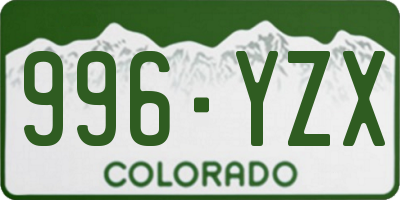 CO license plate 996YZX