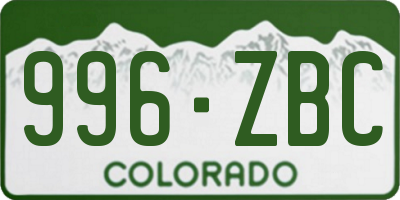 CO license plate 996ZBC