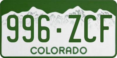 CO license plate 996ZCF