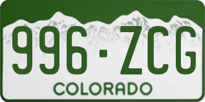 CO license plate 996ZCG