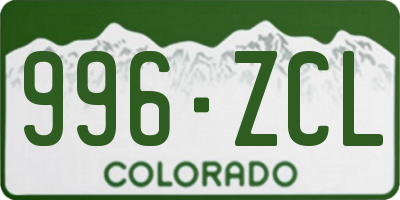 CO license plate 996ZCL