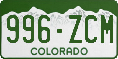 CO license plate 996ZCM