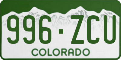 CO license plate 996ZCU