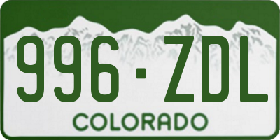 CO license plate 996ZDL