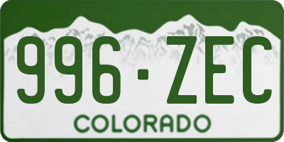 CO license plate 996ZEC
