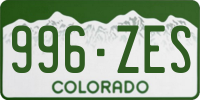 CO license plate 996ZES