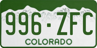 CO license plate 996ZFC