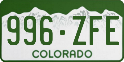 CO license plate 996ZFE