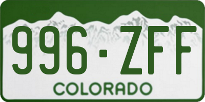 CO license plate 996ZFF