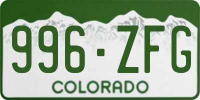 CO license plate 996ZFG