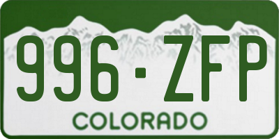 CO license plate 996ZFP