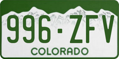 CO license plate 996ZFV