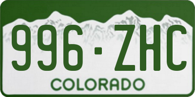 CO license plate 996ZHC