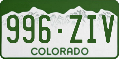 CO license plate 996ZIV