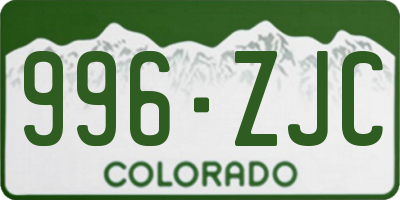 CO license plate 996ZJC