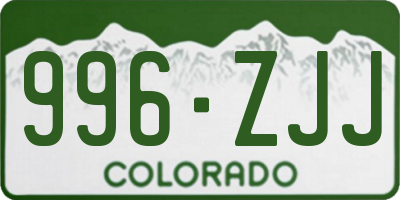 CO license plate 996ZJJ