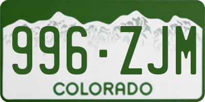 CO license plate 996ZJM