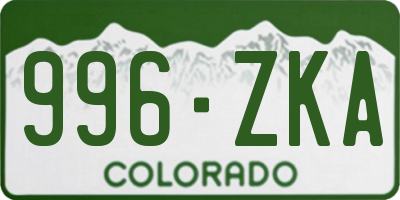 CO license plate 996ZKA