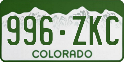 CO license plate 996ZKC