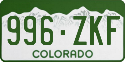 CO license plate 996ZKF