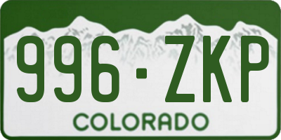CO license plate 996ZKP