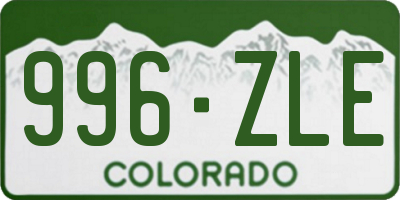 CO license plate 996ZLE