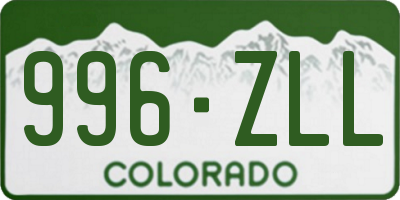CO license plate 996ZLL