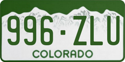 CO license plate 996ZLU