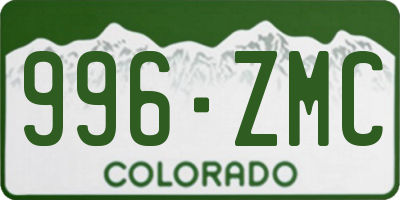 CO license plate 996ZMC