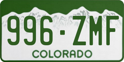 CO license plate 996ZMF