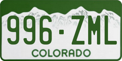 CO license plate 996ZML