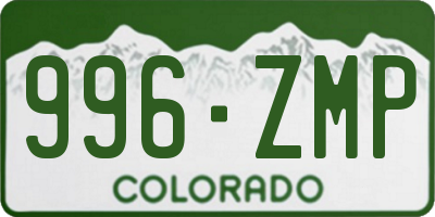 CO license plate 996ZMP