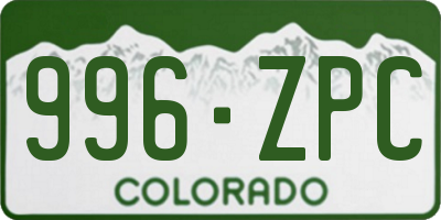 CO license plate 996ZPC