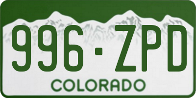CO license plate 996ZPD